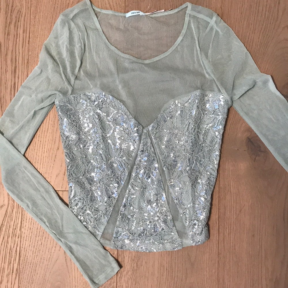 Sheer-backed Lace Long Sleeve